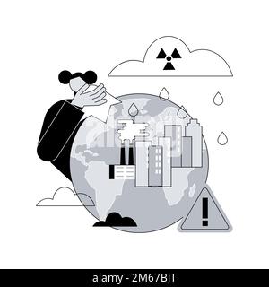 Acid rain abstract concept vector illustration. Acid precipitation component, water acidification problem, ph of rainwater measurement, harmful effect Stock Vector