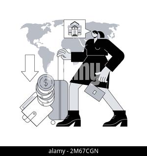 Repatriation grant abstract concept vector illustration. Salary and allowance, moving to abroad, returning to homeland, repatriation, integration of m Stock Vector