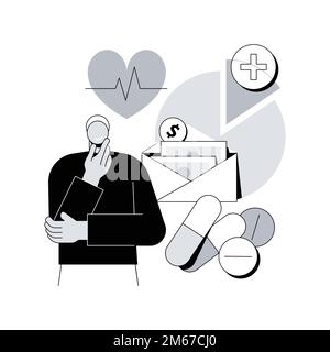 Healthcare expenses of retirees abstract concept vector illustration. Spending on healthcare, supplemental health insurance plan, retirement expenses, Stock Vector