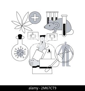 Bioethics abstract concept vector illustration. Medical ethics, biological research, dna, genetic biotechnology, biotech researcher, criminal doctor s Stock Vector