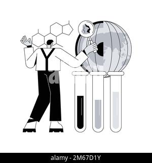 Geochemistry abstract concept vector illustration. Organic geochemistry, applied earth science, petroleum research, mineralogy, trace element study, a Stock Vector
