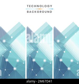 Blue and white technology banners vector collection Stock Vector