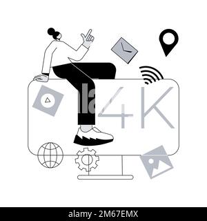 SmartTV technology abstract concept vector illustration. Internet television, online streaming technology, smart TV accessories, home cinema entertain Stock Vector