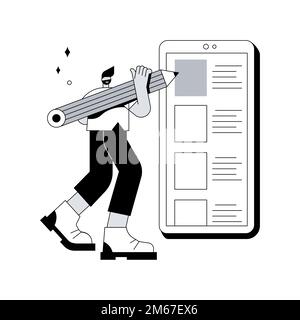 Online survey abstract concept vector illustration. Internet questionnaire form, online marketing research tool, data analysis platform, get audience Stock Vector