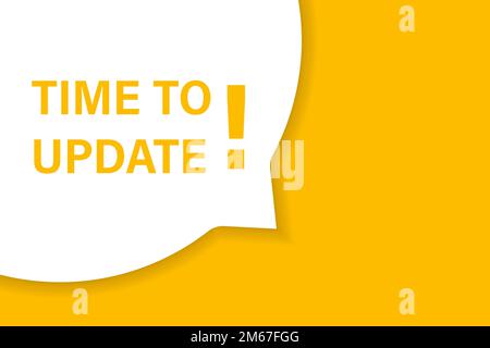 Time to update speech bubble banner vector with copy space for business, marketing, flyers, banners, presentations and posters. illustration Stock Vector
