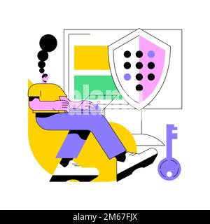 Secure web traffic abstract concept vector illustration. Secure internet traffic, web connectivity, virtual private network, VPN, encrypted data trans Stock Vector