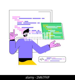 Data entry services abstract concept vector illustration. Database management service, data entry outsource company, remote professional operator, str Stock Vector