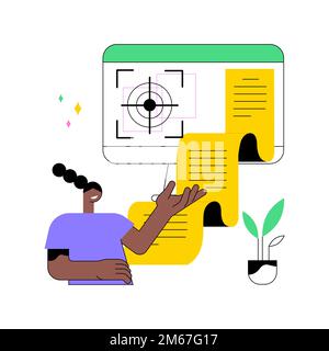 Vision and scope document abstract concept vector illustration. Vision statement, scope document, main plan, project management, software business ana Stock Vector