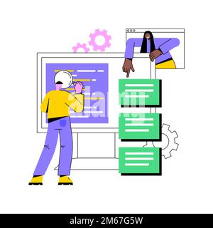 Software requirement description abstract concept vector illustration. Software system description, agile tool, business analysis, project development Stock Vector