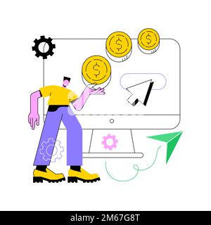 PPC campaign abstract concept vector illustration. Pay-per-click model, internet marketing tools, PPC ad campaign, search engine advertising, driving Stock Vector