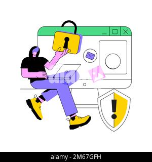 Cyberstalking abstract concept vector illustration. Pursuit of social identity, online false accusations, cyberstalking, internet harassment, cyber cr Stock Vector