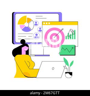 Target audience abstract concept vector illustration. Market segmentation, online digital markeing, media content campaign, user engagement and intera Stock Vector