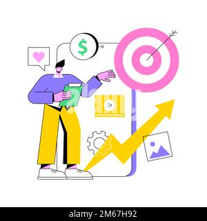 High ROI content abstract concept vector illustration. Social media marketing, online content production, high ROI publication, return on investment m Stock Vector