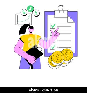 Taxable income abstract concept vector illustration. Taxable earnings calculation, tax preparation, accounting service, fiscal year, company income, c Stock Vector