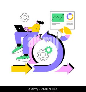 Agile project management abstract concept vector illustration. Agile approach, software development company, management method, scrum methodology, pro Stock Vector