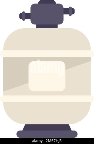 Pool tank service icon flat vector. Cleaning pump. Care swim isolated ...