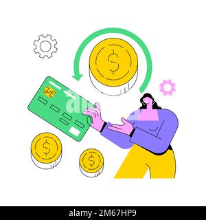 Chargeback abstract concept vector illustration. Payment dispute, pay back, credit and debit card chargeback, return on bank account, retailer money t Stock Vector