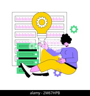 Innovative big data solutions abstract concept vector illustration. Big data architecture, business software solutions, development service, innovativ Stock Vector