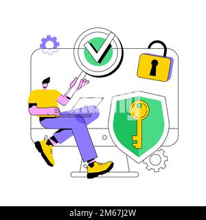 General data protection regulation abstract concept vector illustration. Personal information control and security, browser cookies permission, GDPR d Stock Vector