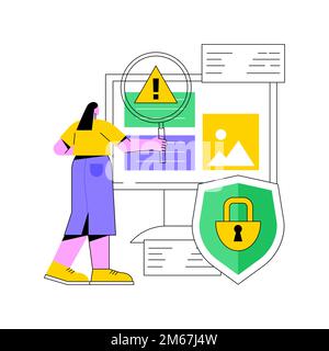 Media content control abstract concept vector illustration. Content monitoring, media control, terms of use regulations, freedom of speech, online pol Stock Vector