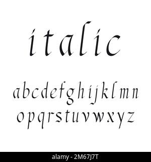 Black italic modern alphabet set. Vector decorative typography ...