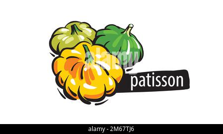 Drawn patisson isolated on a white background. Stock Vector