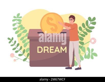 Saving for dream flat concept vector illustration Stock Vector