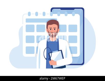 Making appointment with doctor flat concept vector illustration Stock Vector