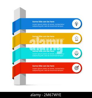 Infographic template with icons and 4 options or steps. Can be used for workflow layout, diagram, banner, webdesign. Vector illustration Stock Vector