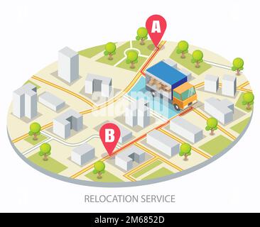 Relocation service vector concept for web banner, website page Stock Vector