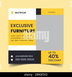Furniture social media post template. Stock Vector