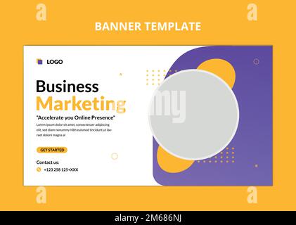 Digital marketing agency cover banner design, corporate business marketing web banner template Stock Vector