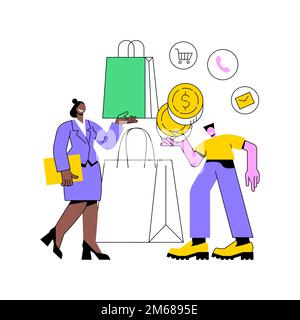 Clienting abstract concept vector illustration. Retail clienting practice, successful service, personalized sale, customer needs satisfaction, client Stock Vector