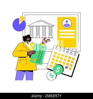 Pay a balance owed abstract concept vector illustration. Making credit payment, pay owed money to a bank, irs balance due, debt consolidation and mana Stock Vector