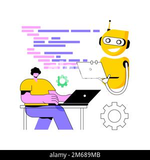 Open automation architecture abstract concept vector illustration. Software architecture, open source robotics, industrial soft development, flexible Stock Vector