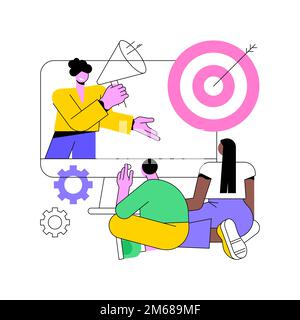 Addressable TV advertising abstract concept vector illustration. TV ad campaign, new advertising technology, addressable television, target marketing, Stock Vector