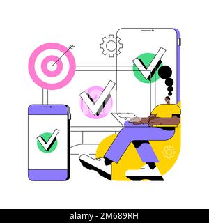 Cross-device tracking abstract concept vector illustration. Multi device use and reports, one user profile, cross-device tracking capability, analytic Stock Vector