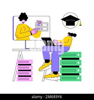 Online big data courses abstract concept vector illustration. Big data course, online degree program, digital education, study programming, distance d Stock Vector