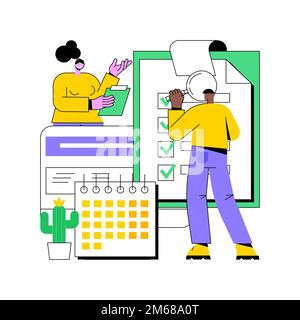 Project delivery abstract concept vector illustration. Project planning, successful management, time and budget, customer expectations, helpdesk softw Stock Vector