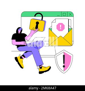 Malware abstract concept vector illustration. Malicious software, computer virus, malware program, spyware development, online antivirus security and Stock Vector