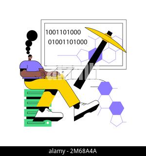 Data mining abstract concept vector illustration. Data examination, information mining, info warehouse sourcing, collecting technique, finding pattern Stock Vector