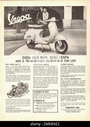 1964 Vespa Vintage Advertising -  Life Magazine April 17 1964 Stock Photo