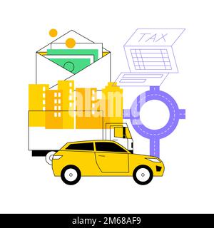 Transportation surtax abstract concept vector illustration. Infrastructure surtax, transportation and fuel additional taxation, local road traffic sur Stock Vector