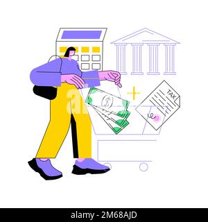 Value added tax system abstract concept vector illustration. VAT number validation, global taxation control, consumption tax system, added value, reta Stock Vector