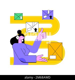 Warehouse voice tasking abstract concept vector illustration. Voice picking, speech-based warehousing, hands-free and eyes-free system, accurate autom Stock Vector