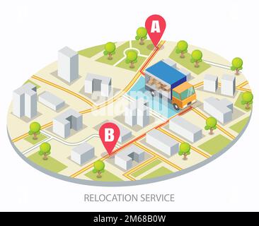 Relocation service vector concept for web banner, website page Stock Vector