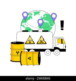 Transport of dangerous goods abstract concept vector illustration. Dangerous goods transport, different hazard classes, chemical factory, container fo Stock Vector