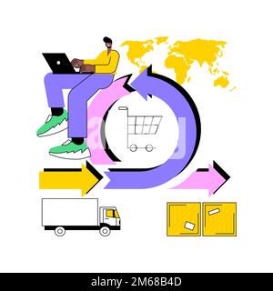 Handling and order processing abstract concept vector illustration. Order documentation, processing system, handling customer request, logistics, auto Stock Vector