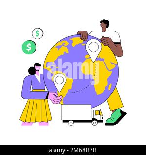 Collaborative logistics abstract concept vector illustration. Supply chain partners, freight cost optimization, collaborative storage, business decisi Stock Vector