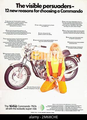 NORTON 750 Commando  - Vintage Motorcycle Advertising Stock Photo